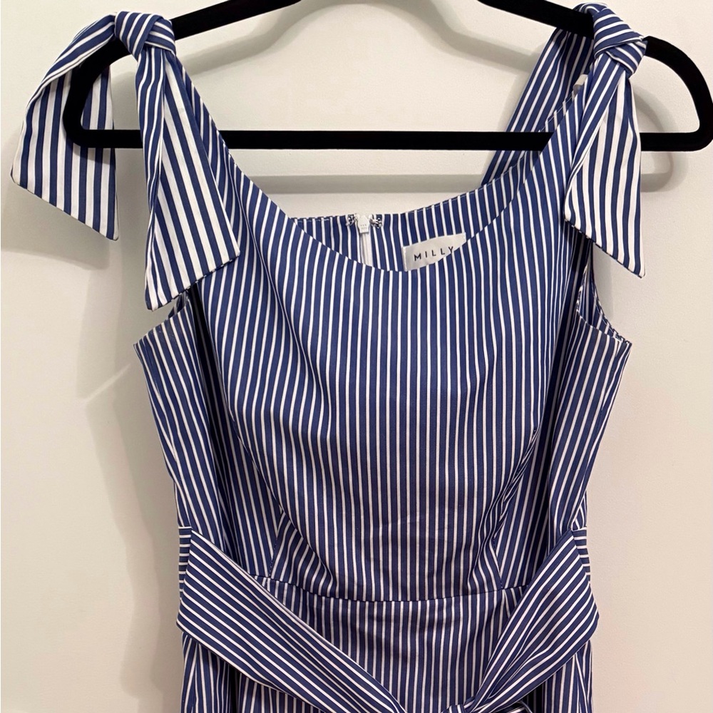 Milly Blue and White Sheath Dress